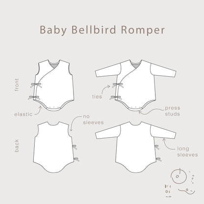 Common Stitch Baby Bellbird Romper (Paper Pattern)