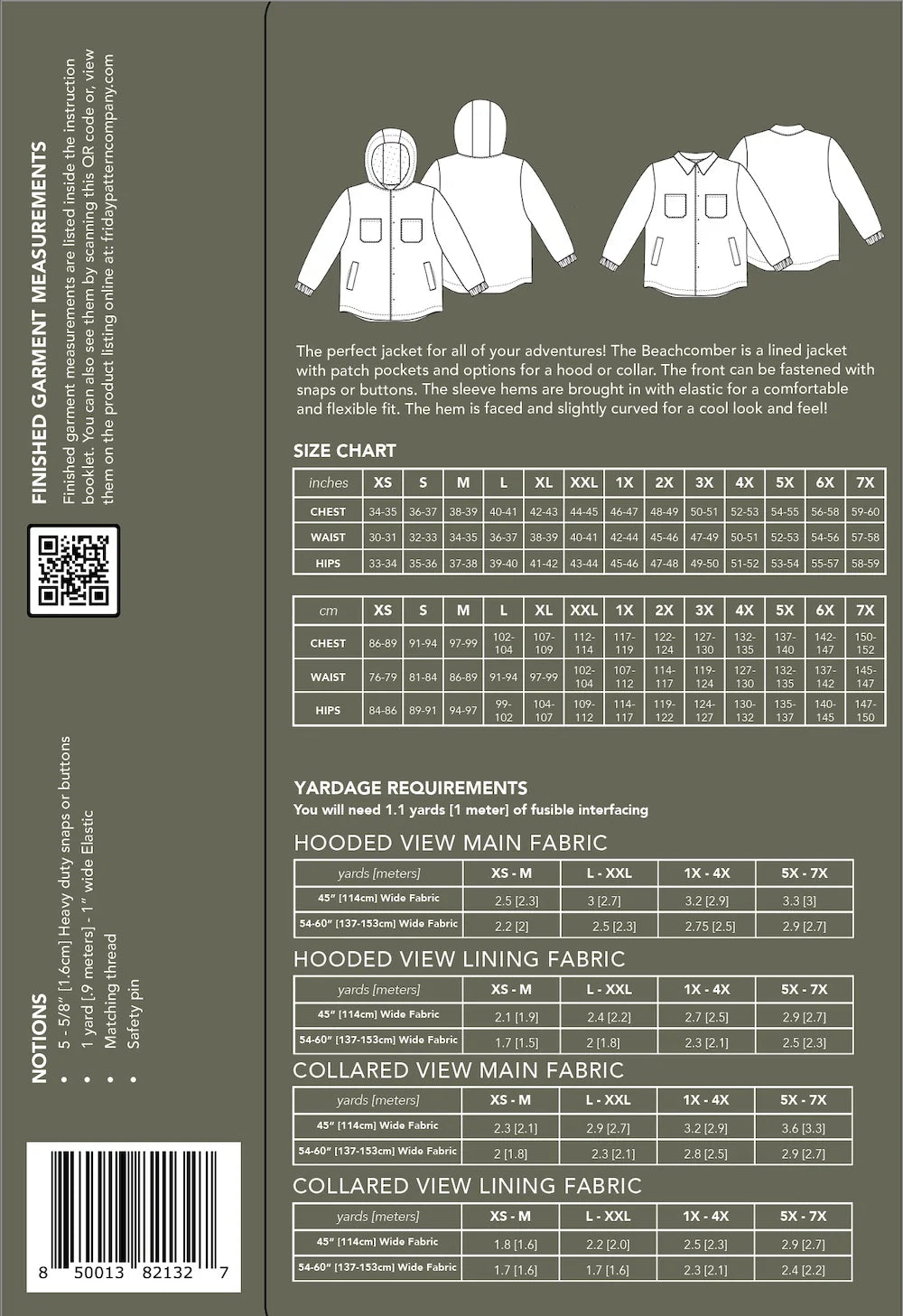 Friday Pattern Company Beachcomber Jacket - Paper Pattern