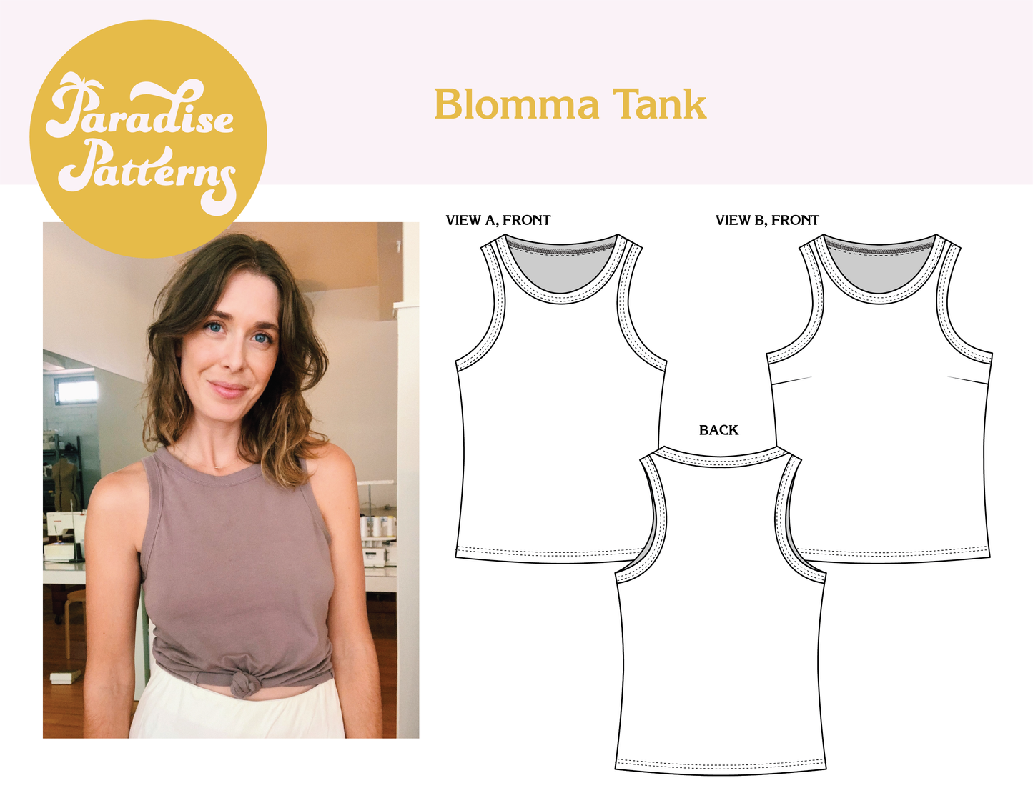 Paradise Patterns Blomma Tank - PDF Pattern