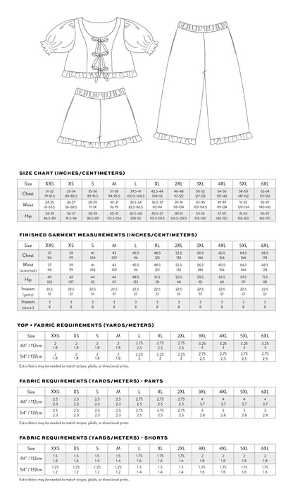 Matchy Matchy Sewing Club Ruffle Brunch Set - PDF Pattern