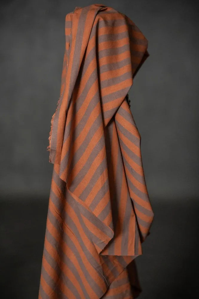 Merchant & Mills Double Chocolate Cotton/Linen Stripe (per 1/2 M)