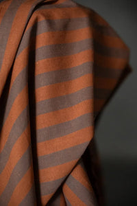 Merchant & Mills Double Chocolate Cotton/Linen Stripe (per 1/2 M)