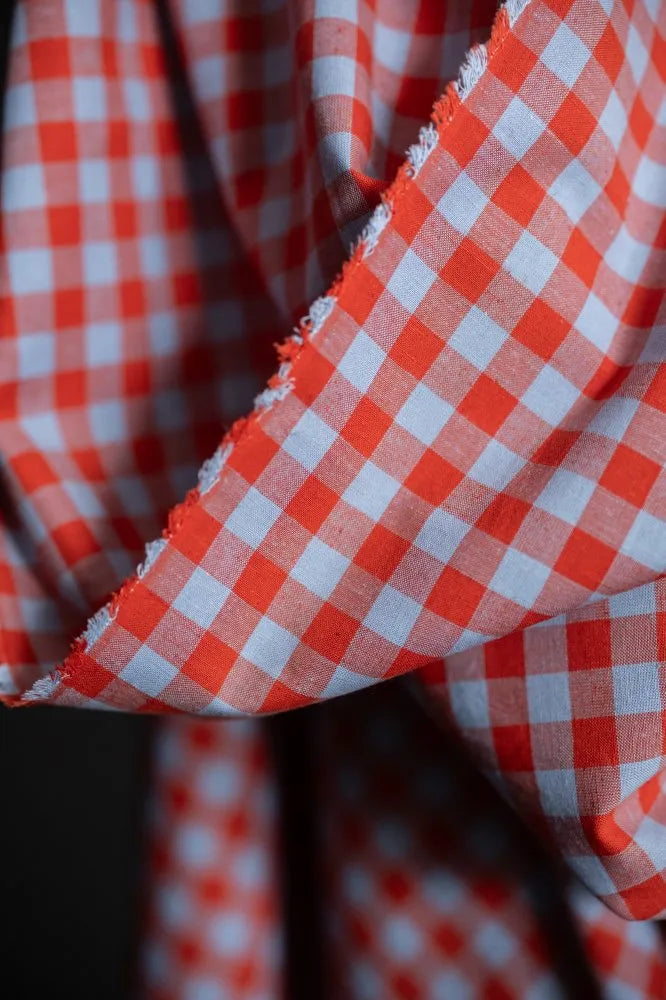 Merchant & Mills Hot Candy Organic Cotton/Linen Gingham (per 1/2M)