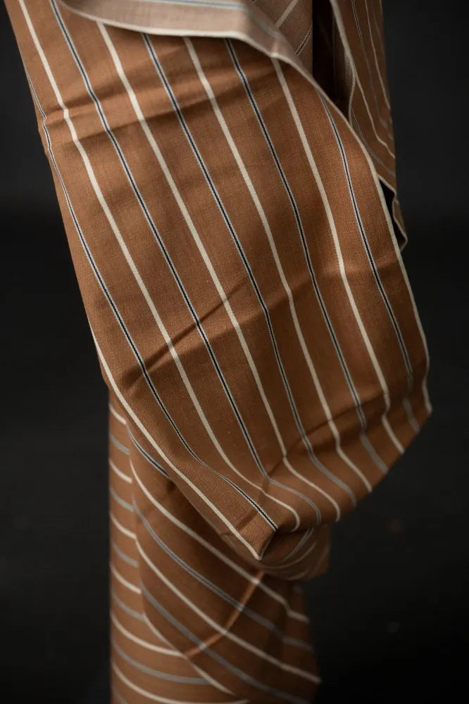Merchant & Mills Nutmeg Stripe 8oz Handloom Denim (per 1/2 M)