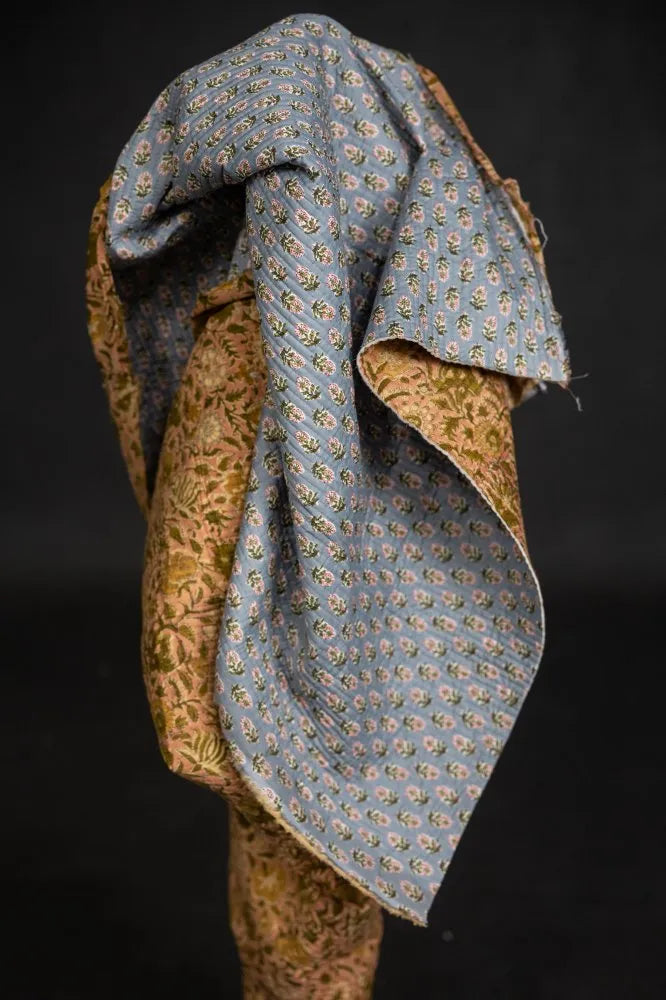 Merchant & Mills Quilted Maricel Pinks & Phoebe Blues Indian Cotton (per 1/2 M)