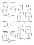 Closet Core Azure Dress + Skirt + Top (Paper Pattern)