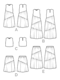 Closet Core Azure Dress + Skirt + Top (Paper Pattern)