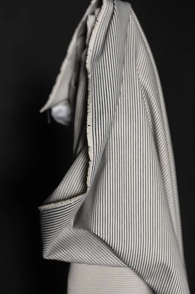 Merchant & Mills Ecru Hickory Stripe 10oz Organic Denim (per 1/2M)