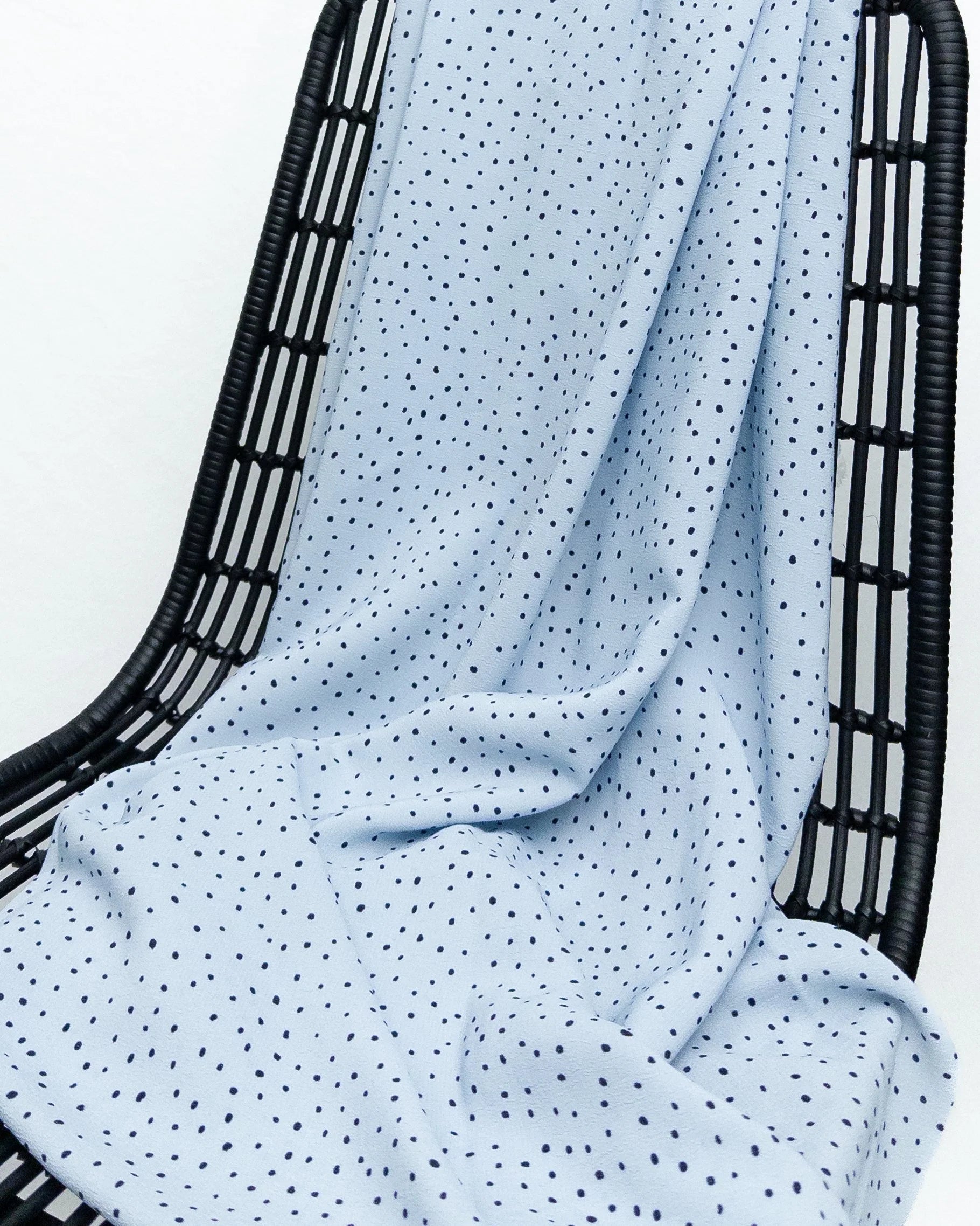 Sky Blue Polka Dot Viscose - Per 1/2 M