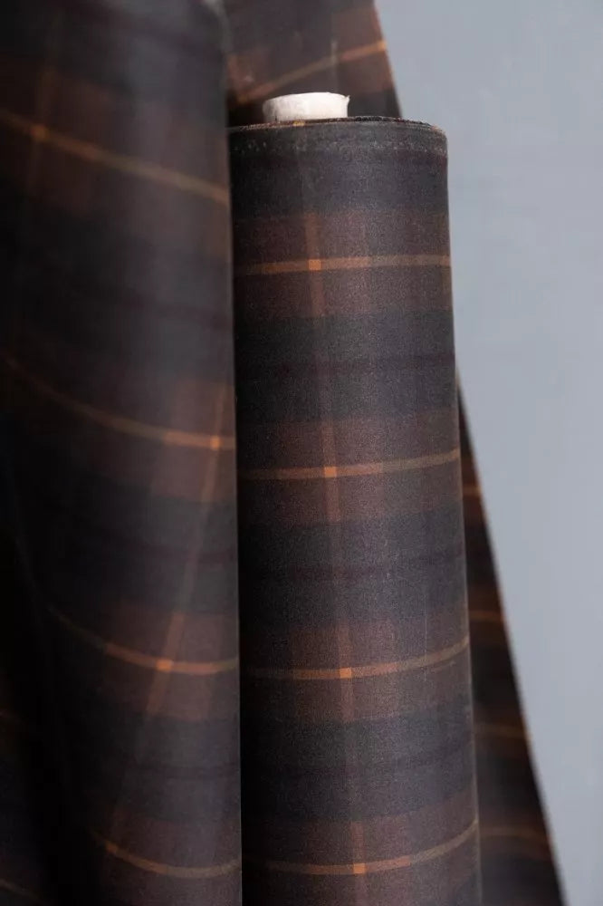 Merchant & Mills Hunter Brown Tartan Oilskin (per 1/2 M)