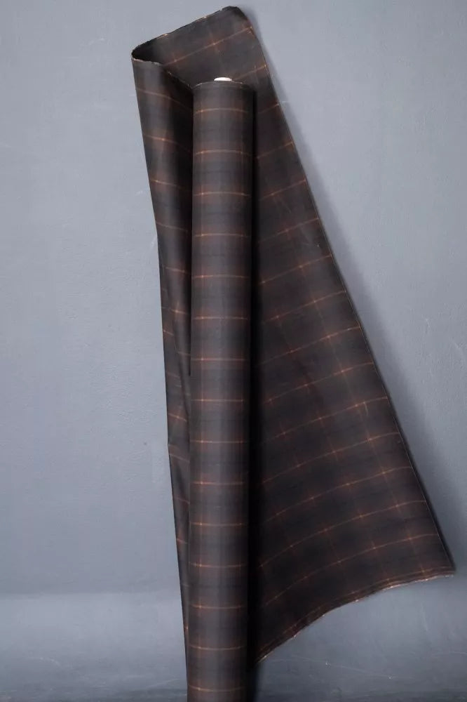 Merchant & Mills Hunter Brown Tartan Oilskin (per 1/2 M)