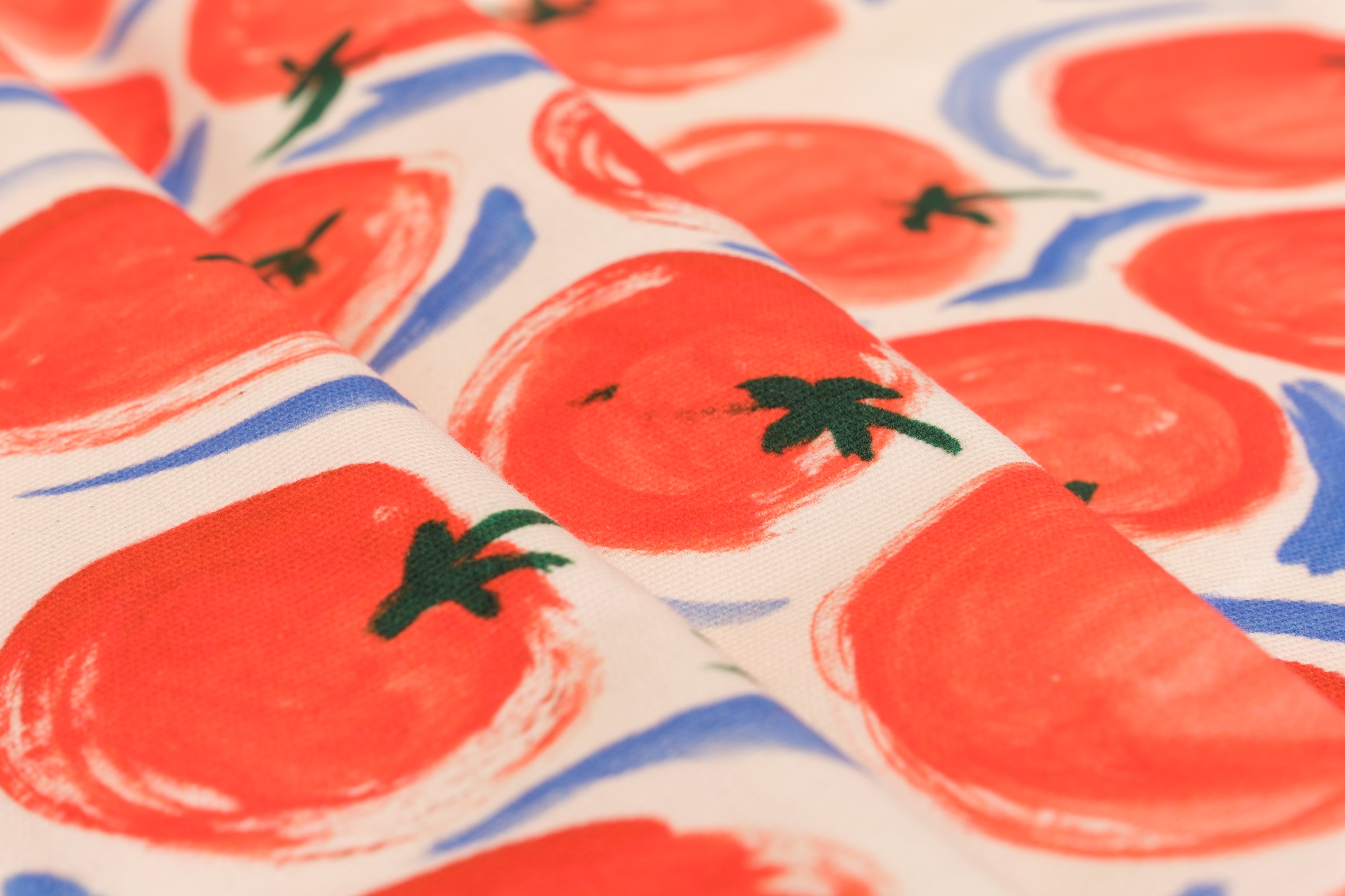 Tomato Print Stretch Cotton Denim - per 1/2M