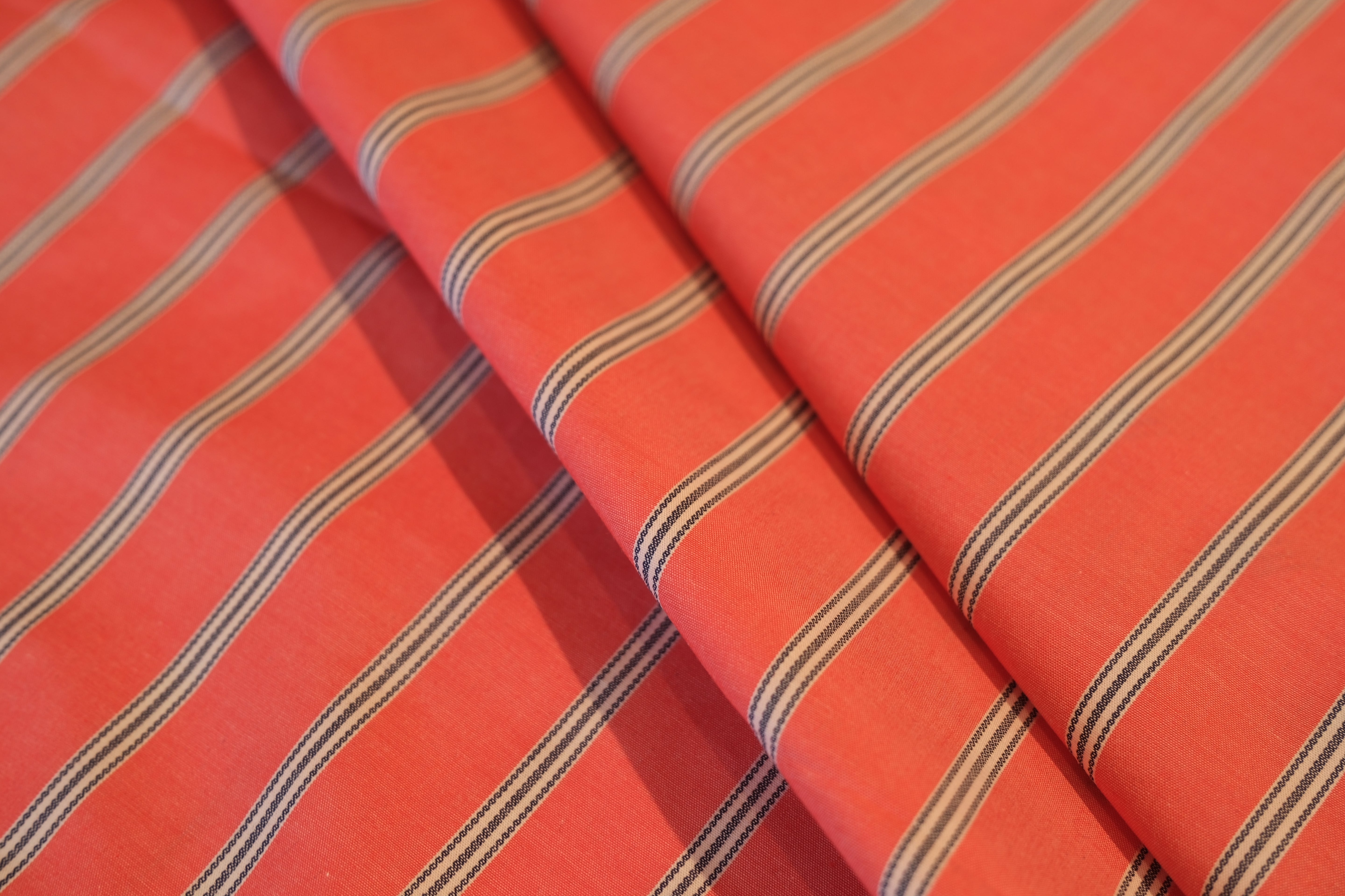 Organic Cotton Japanese Satin Stripe Shirting (per 1/2M)