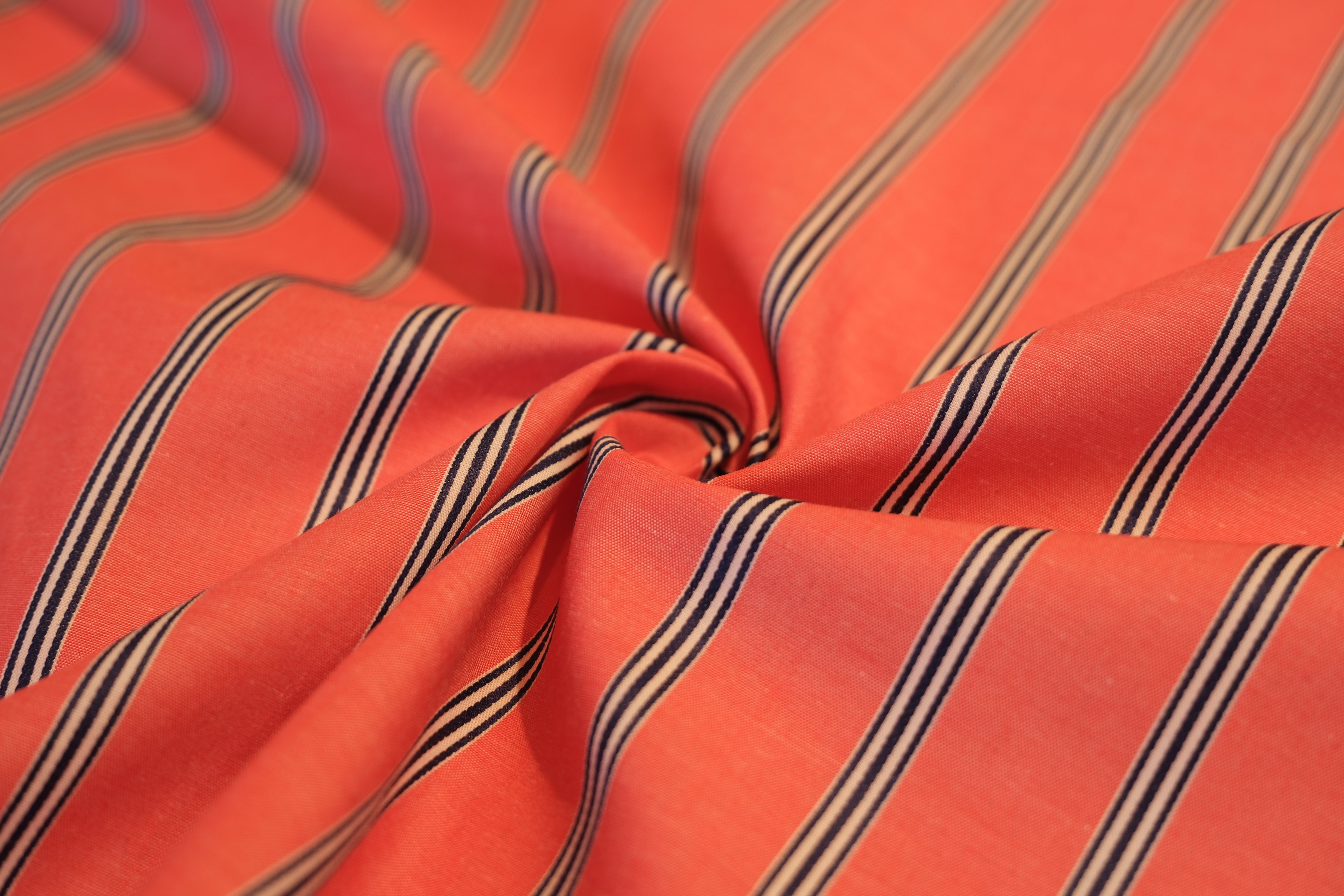 Organic Cotton Japanese Satin Stripe Shirting (per 1/2M)