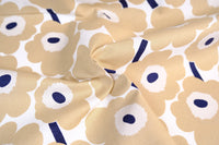 Marimekko Pieni Unikko Cotton Fabric - White/Beige (Per 1/2 Metre)