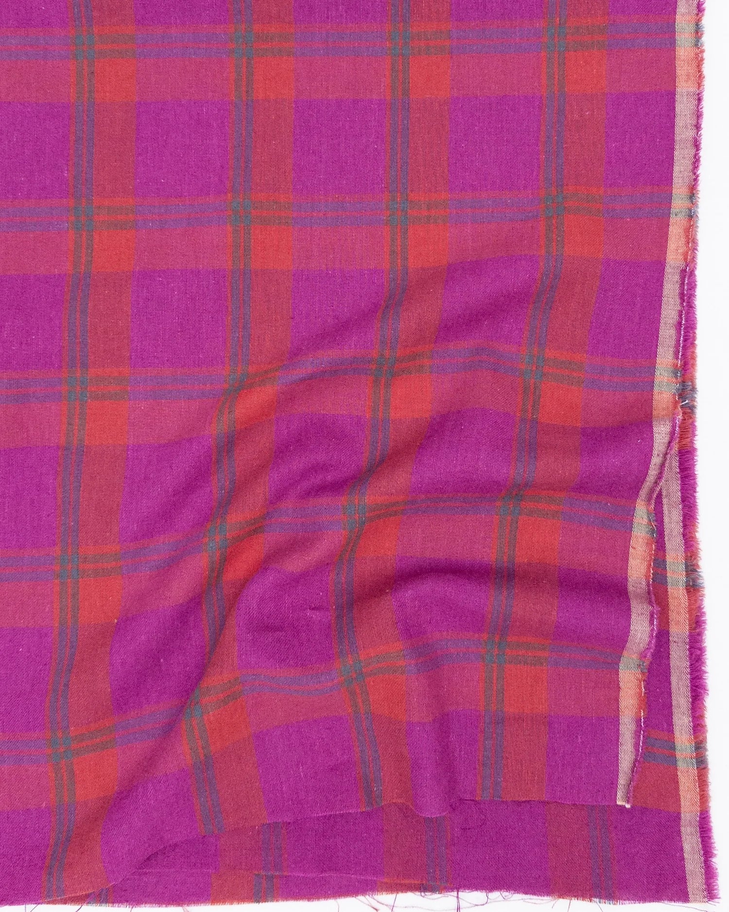 Raspberry Check Cotton/Linen Blend - Per 1/2 M