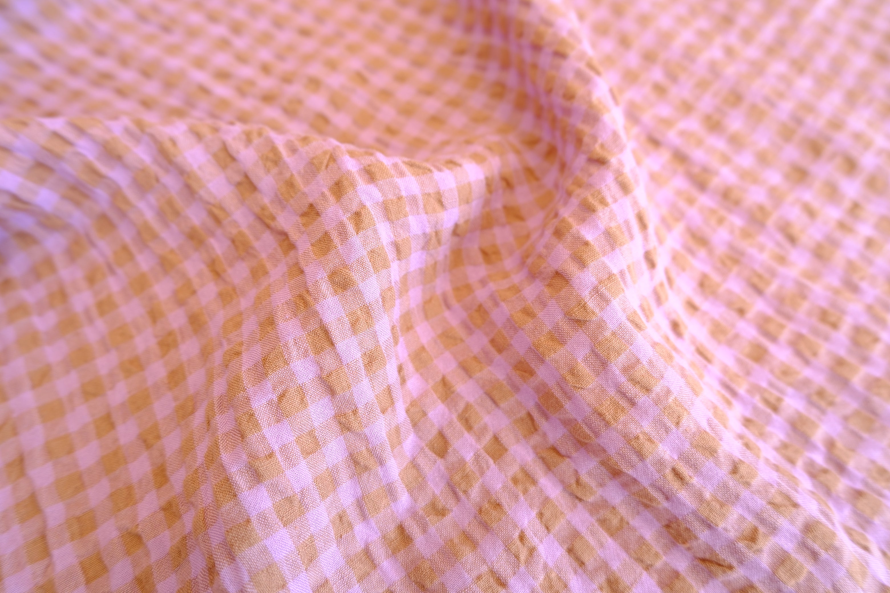 Seersucker Gingham Linen Blend (per 1/2M)