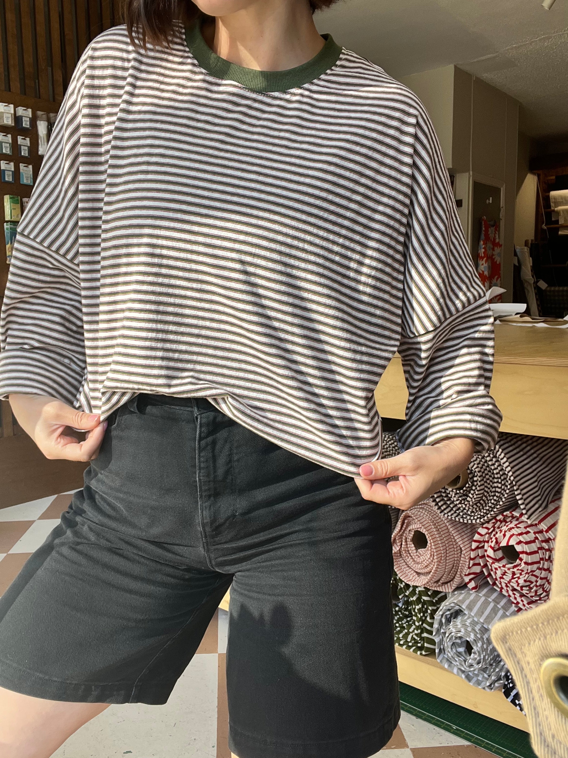 100% Cotton Retro Stripe Jersey (per 1/2M)