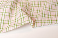 100% Cotton Seersucker - Green and Pink (Per 1/2 M)