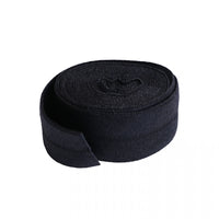 1" (25mm) Foldover Elastic - Black (per 10cm)