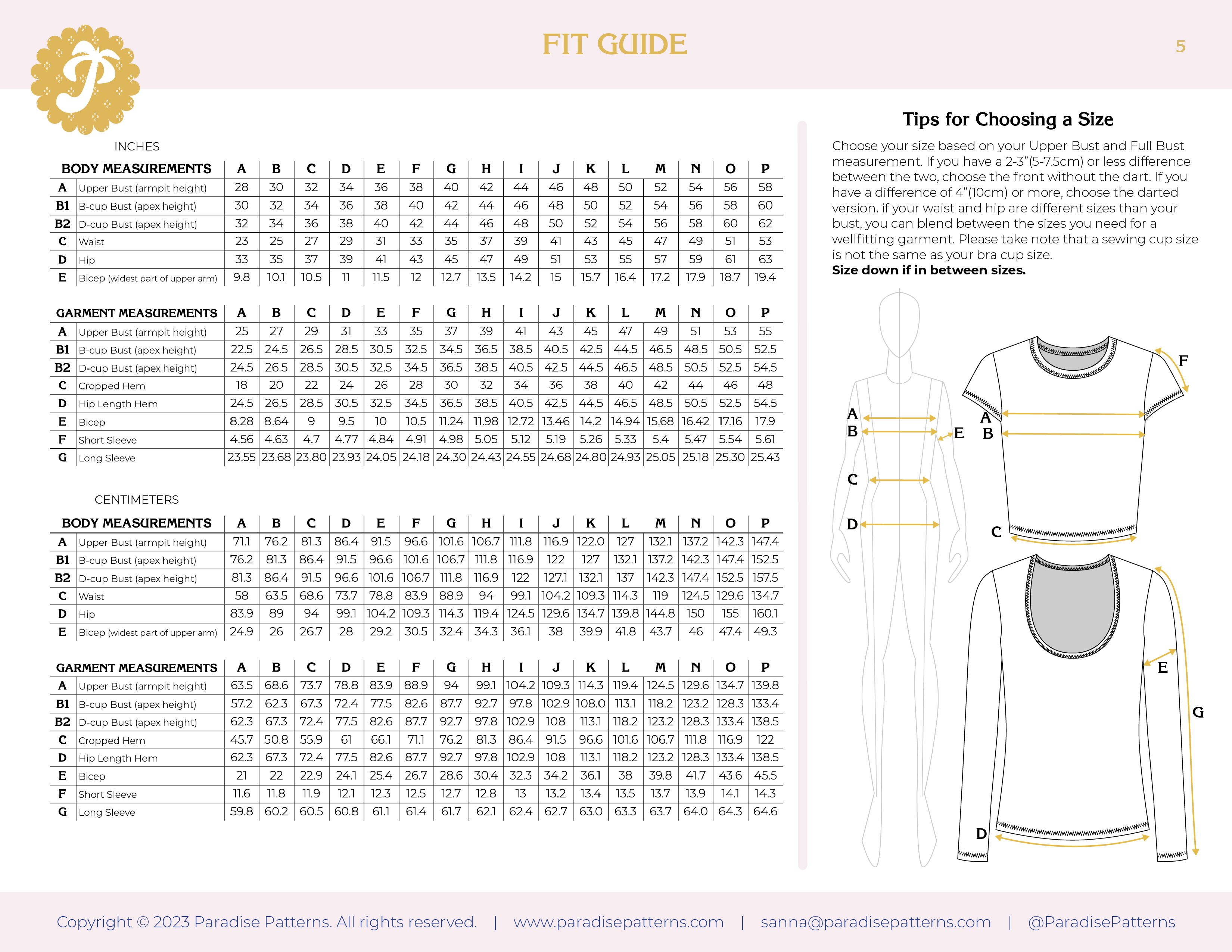 Paradise Patterns Honeygirl Tee - PDF Pattern