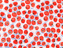 Tomato Print Stretch Cotton Denim - per 1/2M