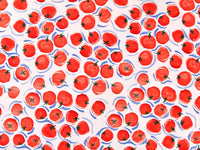 Tomato Print Stretch Cotton Denim - per 1/2M