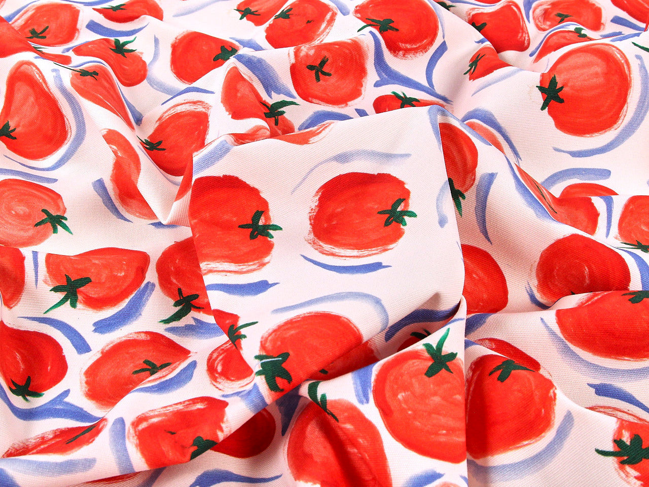 Tomato Print Stretch Cotton Denim - per 1/2M