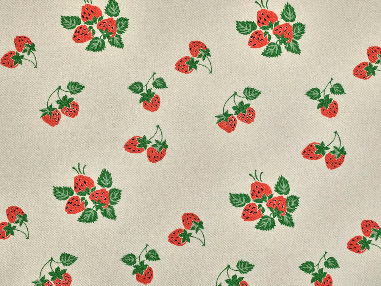 Strawberry Print Cotton Denim - per 1/2M