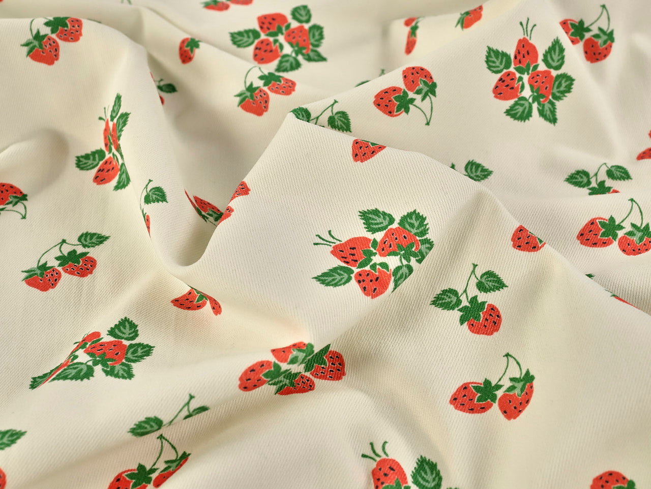 Strawberry Print Cotton Denim - per 1/2M