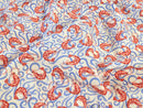 Shrimp Print Cotton Denim - per 1/2M