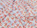 Shrimp Print Cotton Denim - per 1/2M