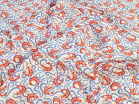 Shrimp Print Cotton Denim - per 1/2M