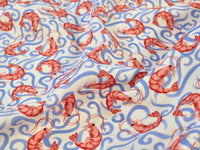 Shrimp Print Cotton Denim - per 1/2M