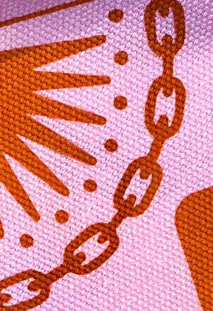Rio Kaneki x The Sewing Club Printed Fabric - Pink/Red (per 1/2M)