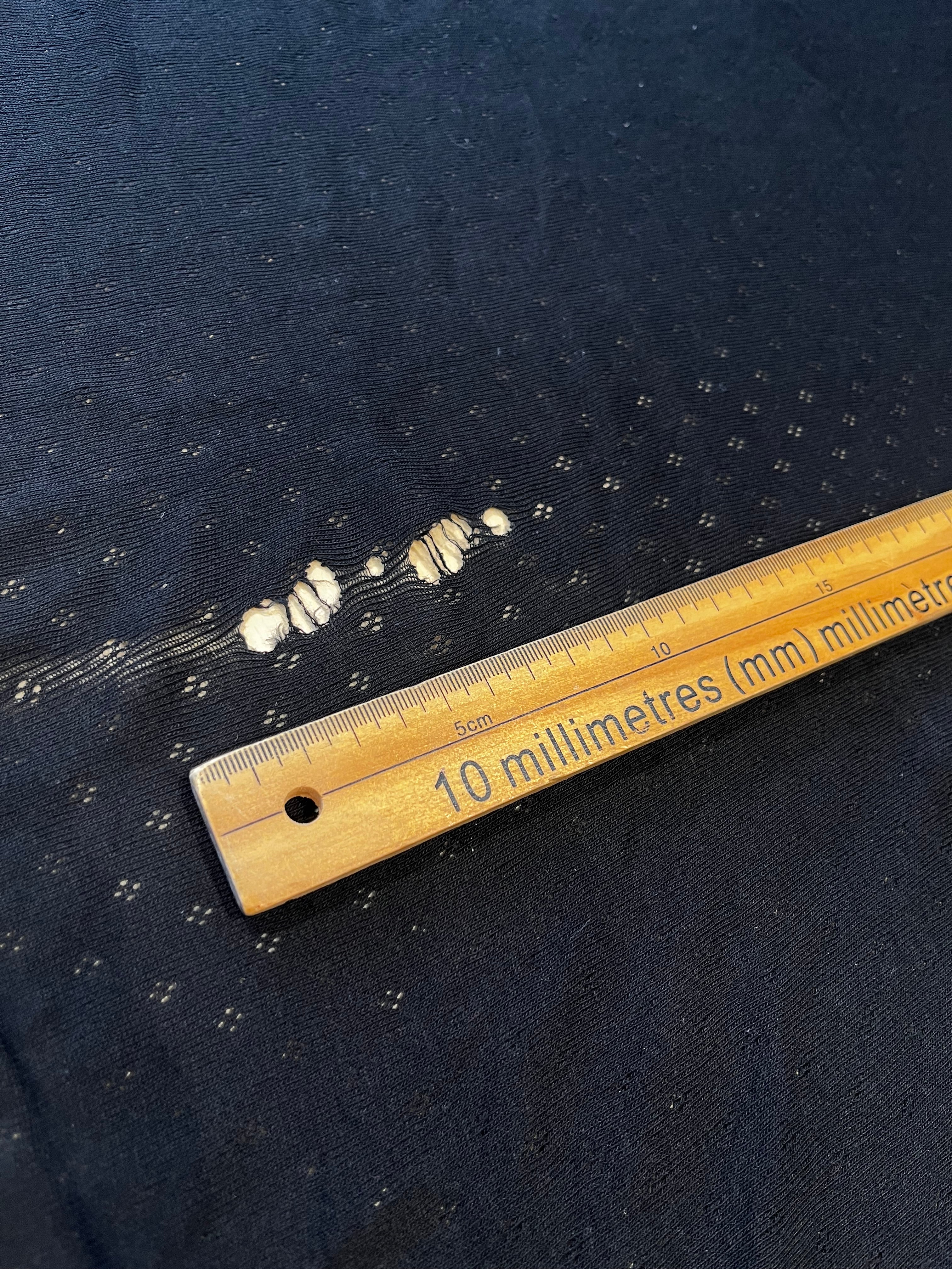 0.5M Remnant - 100% Cotton Pointelle - Black