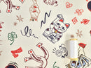 Lucky Cat Print Cotton Denim - per 1/2M