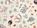 Lucky Cat Print Cotton Denim - per 1/2M