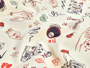 Lucky Cat Print Cotton Denim - per 1/2M