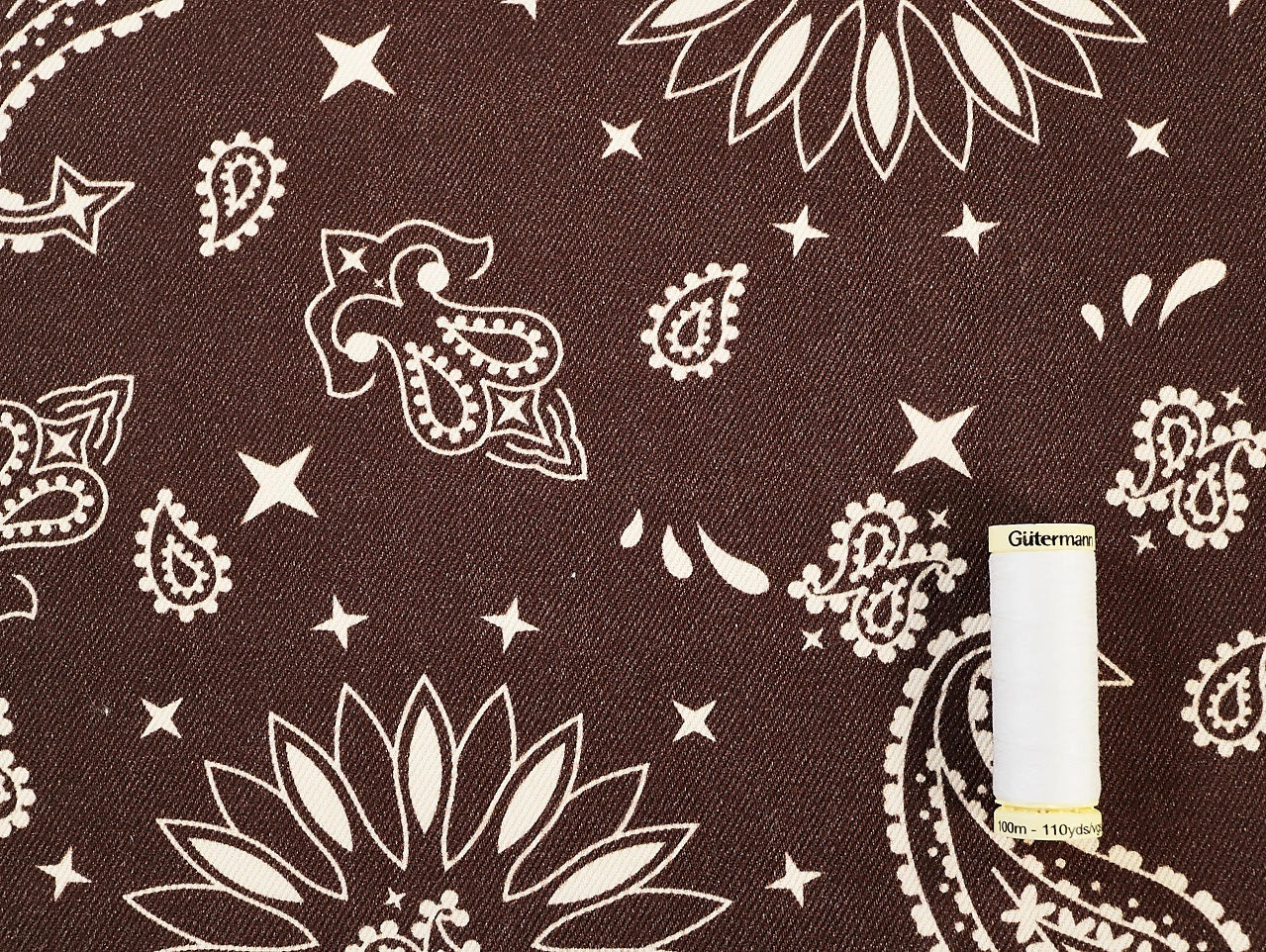 Bandana Print Cotton Denim - per 1/2M