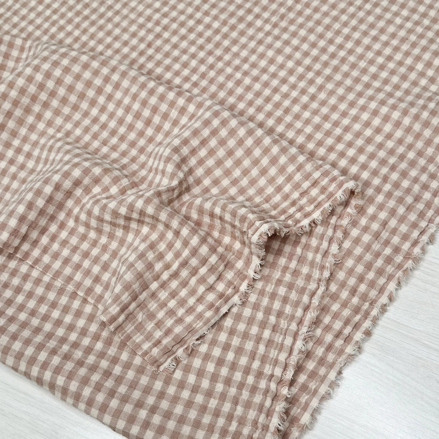 Organic Cotton Gauze Mini Gingham - Per 1/2 M
