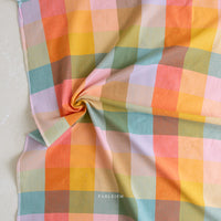 Fableism Happy Checkers Bloom Cotton Fabric (per 1/2 M)
