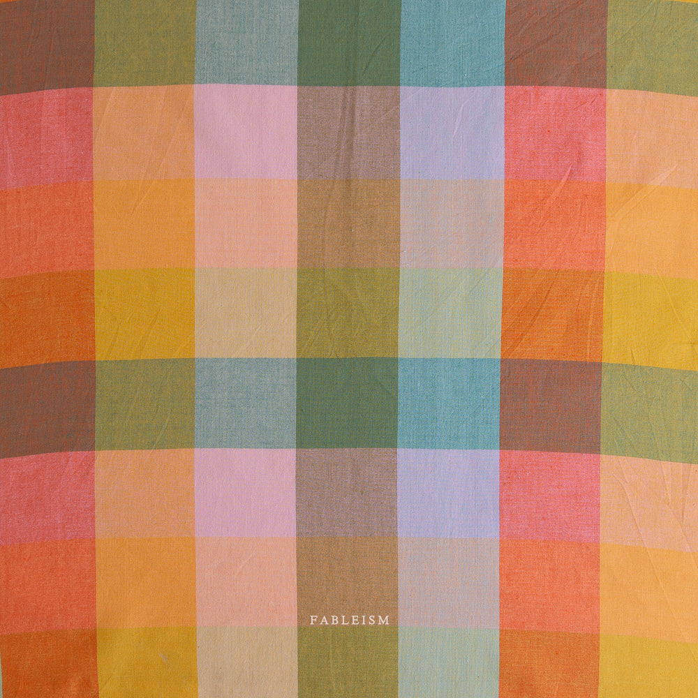 Fableism Happy Checkers Bloom Cotton Fabric (per 1/2 M)