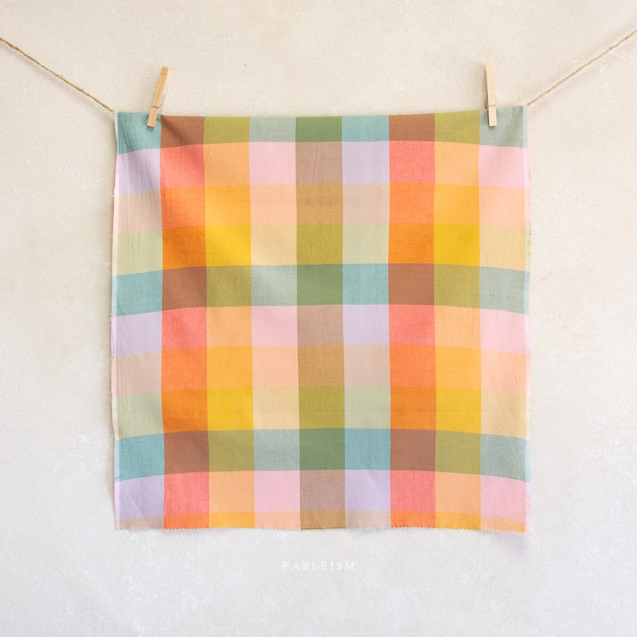 Fableism Happy Checkers Bloom Cotton Fabric (per 1/2 M)