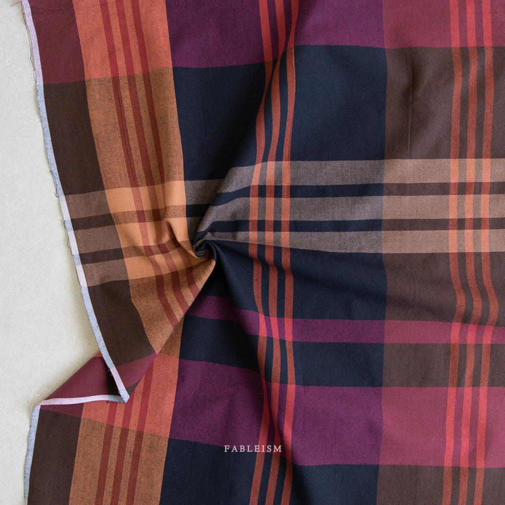 Fableism House Dress Mahogany Cotton Fabric (per 1/2 M)