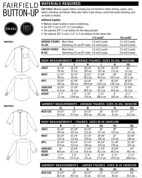 Thread Theory Fairfield Button Up - PDF Pattern