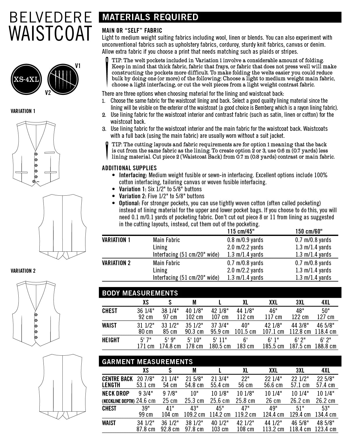 Thread Theory Belvedere Waistcoat - PDF Pattern