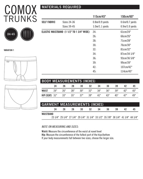 Thread Theory Comox Trunks - PDF Pattern