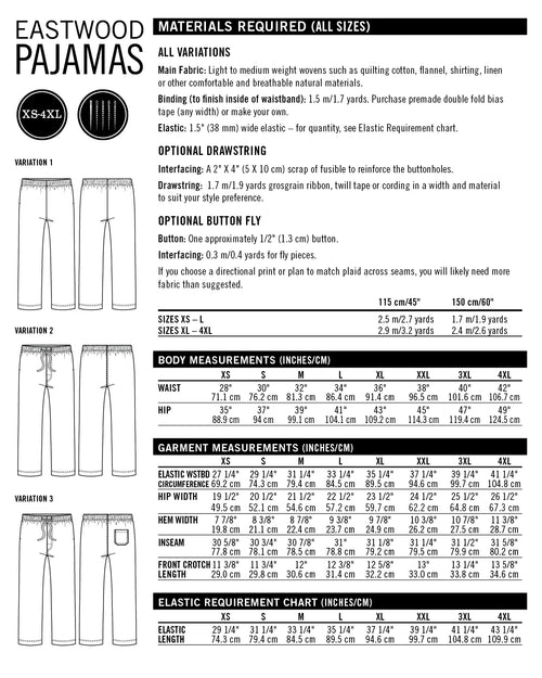 Thread Theory Eastwood Pyjamas - PDF Pattern