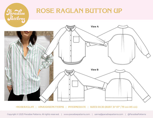 Paradise Patterns Rose Raglan - PDF Pattern